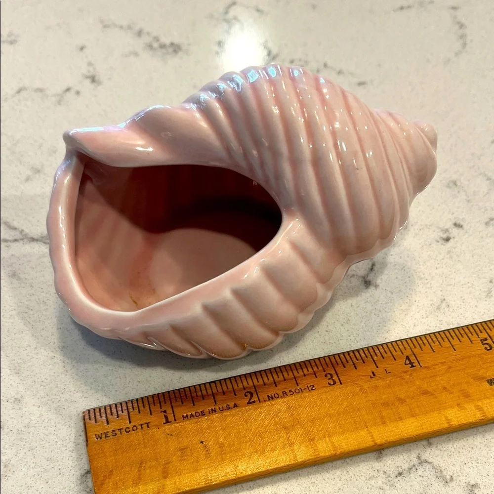 Pink Ceramic Conch Shell Accent
